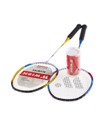 Набор для бадминтона Alumtec 502, 2 ракетки, 2 волана, синий/желтый