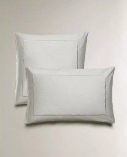ZARA HOME НАВОЛОЧКА ИЗ САТИНА, СЕРЕБРЯНЫЙ