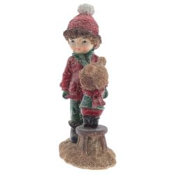 GAEM Фигурка декоративная "Мальчик и медвежонок", L8,5 W5 H13,5 см