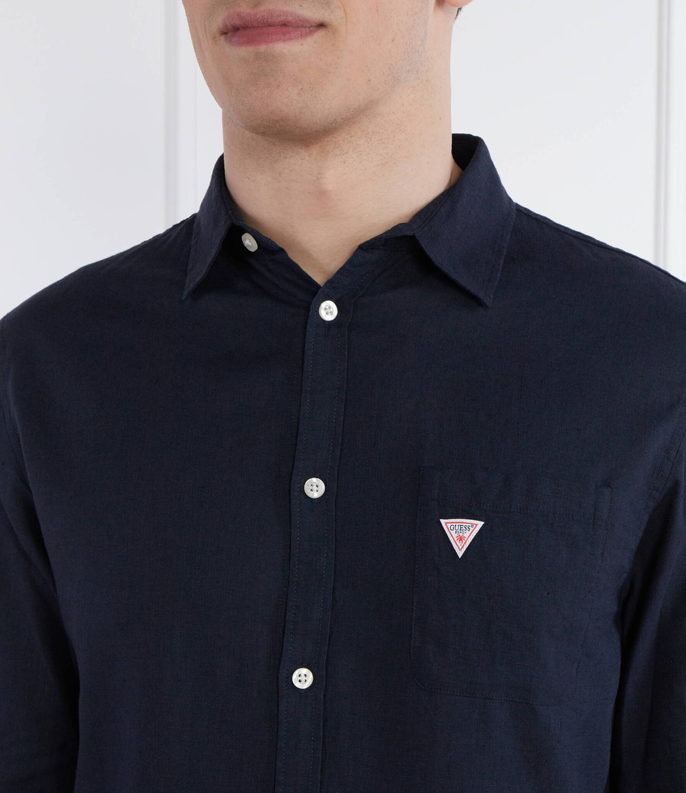 Льняная рубашка Guess Underwear - темно-синий(F4GH00 WG3L0)