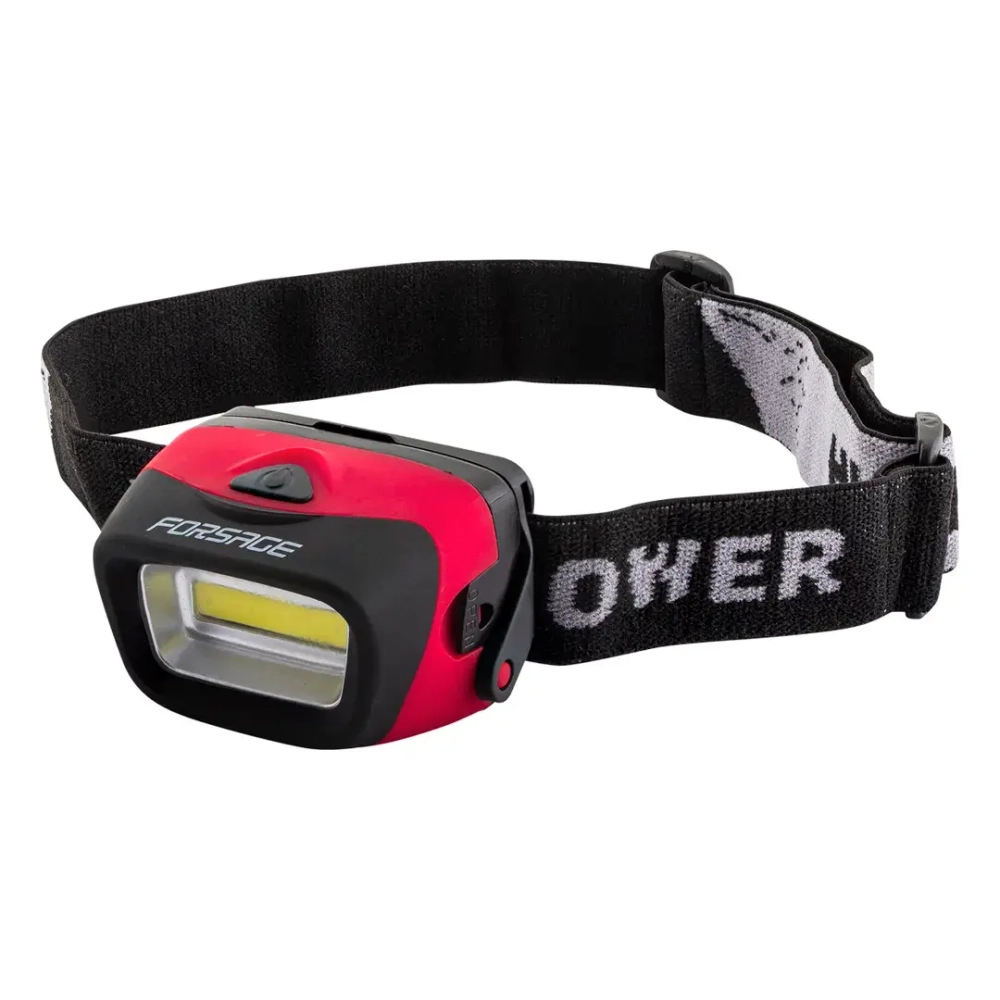 Фонарь светодиодный налобный в комплекте с батарейками (3 световых режима, CUB, 3xAAA), в блистере Forsage F-01X0049