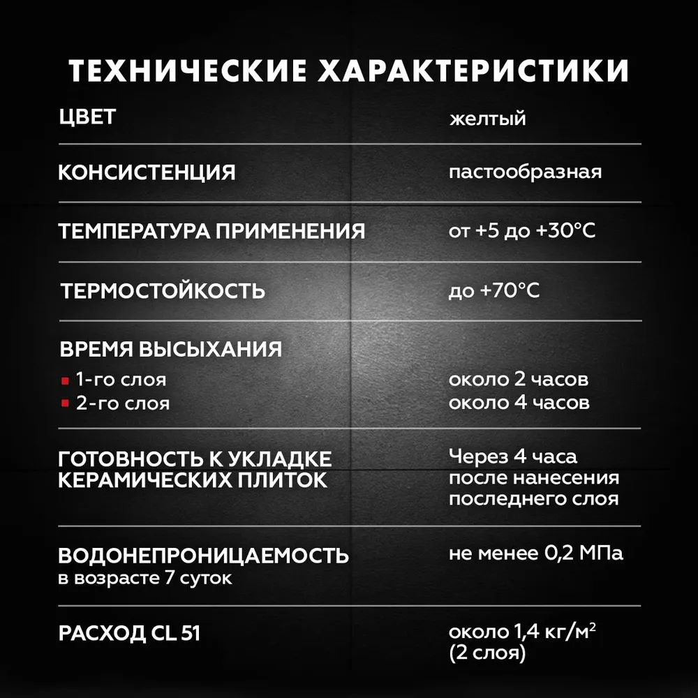 Гидроизоляция эластичная полимерная Церезит CL 51 5 кг