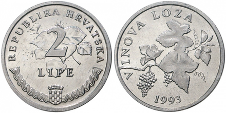 Хорватия 2 липы, 1993 - 2021 Виноград XF