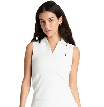 Женское поло Wilson Rib Sleeveless - bright white