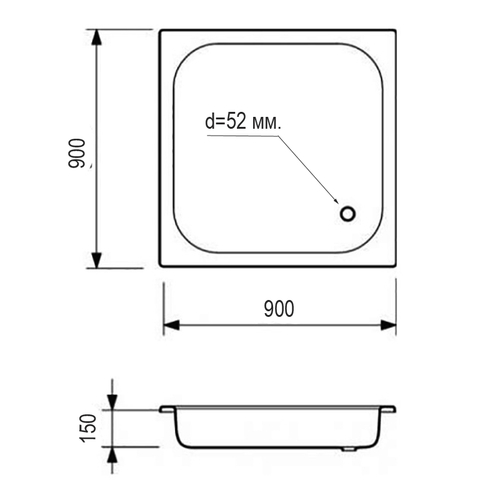 Поддон для душа стальной ВИЗ Antika 90x90 Белый (APS-90101)