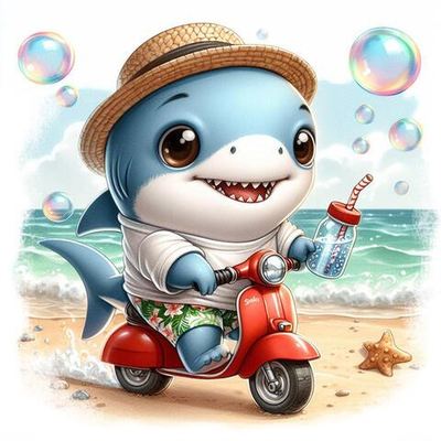 Мыльные пузыри "Акула на скутере" (Пузырята)