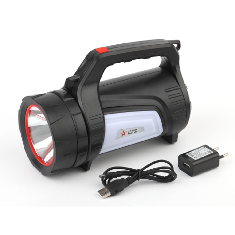 Светодиодный фонарь АРМИЯ РОССИИ PA-702 Шмель прожекторный аккумуляторный красный маяк боковой свет powerpank