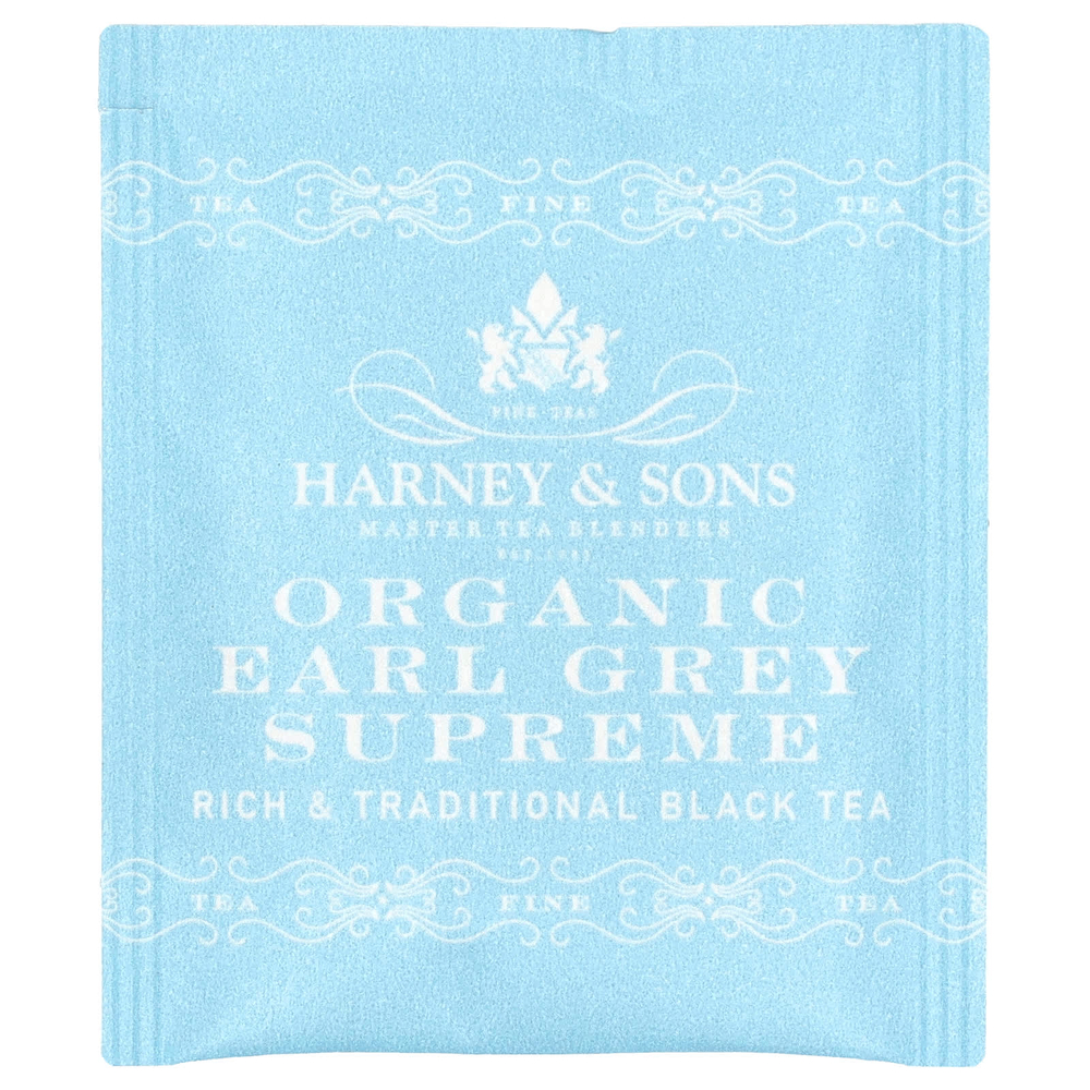 Harney & Sons, Black Tea, органический чай Earl Grey Supreme, 50 чайных пакетиков, 90 г (3,17 унции)
