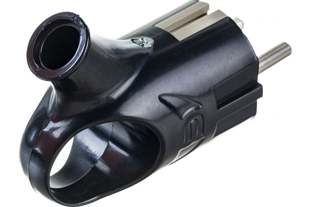 Вилка с кольцом Smartbuy с заземлением черная 16А 250В SBE-16-P03-b