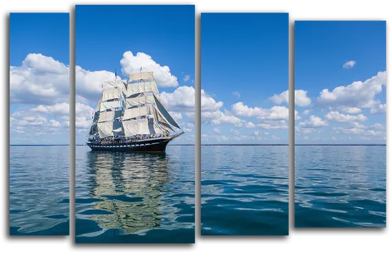 Модульная картина "Парусник в штиль"