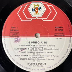 Винтажная виниловая пластинка LP Ricchi E Poveri Богатые и Бедные, E Penso A Te (Италия 1981)