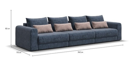 Модульный диван Ричмонд Модуль Макс Велюр Роял синий