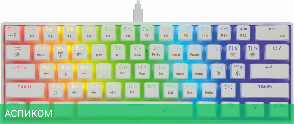Клавиатура Oklick K763W белый (1920562)