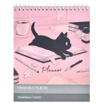 Планинг недат. 165×205мм, 90л., гребень, клетка, линия,"Офисный котик" (Феникс+)