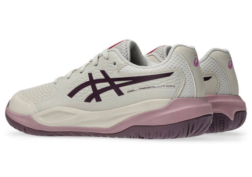 Детские Кроссовки теннисные  Asics Gel-Resolution X GS - soft oat/dark aubergine