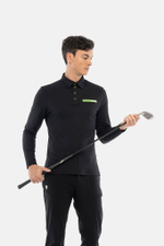 Мужское поло Hydrogen RUBBER LOGO TECH POLO LS (GI0008-007)