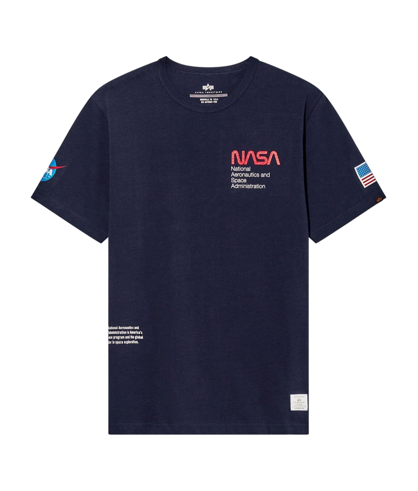 Футболка Alpha Industries Nasa Worm Logo Tee Rep. Blue