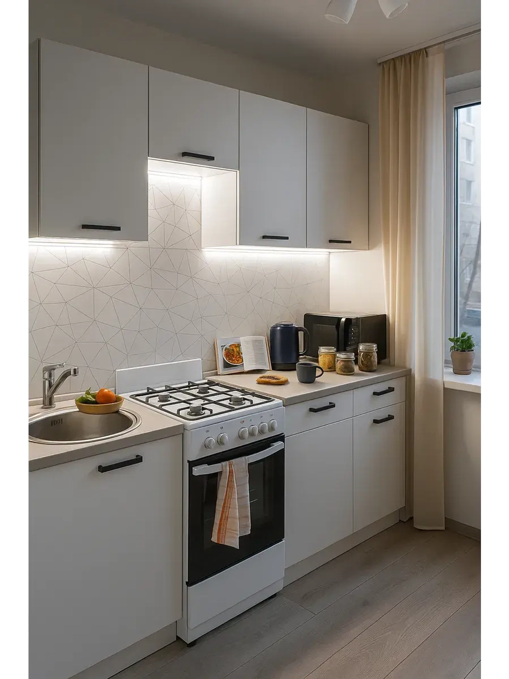 Светодиодная лента белая Led подсветка для кухни