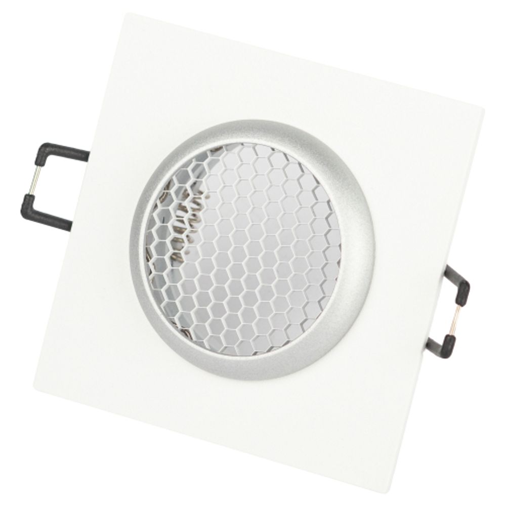 Встраиваемый светильник алюминиевый ЭРА KL110 WH/SL MR16 GU5.3 белый/серебро матовый | Алюминиевые встраиваемые светильники