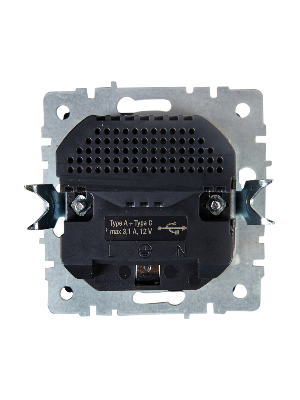 BRITE Розетка 1-местная с заземлением с защитными шторками 16А с USB A+C 18Вт РЮш11-1-БрЖ жемчуг IEK