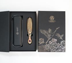 S-HEART-S Подарочный набор с расческой PREMIUM и чехлом (Золото с длинной ручкой)