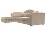 Диван угловой Артис левый угол, Бежевый, Велюр, 121585L
