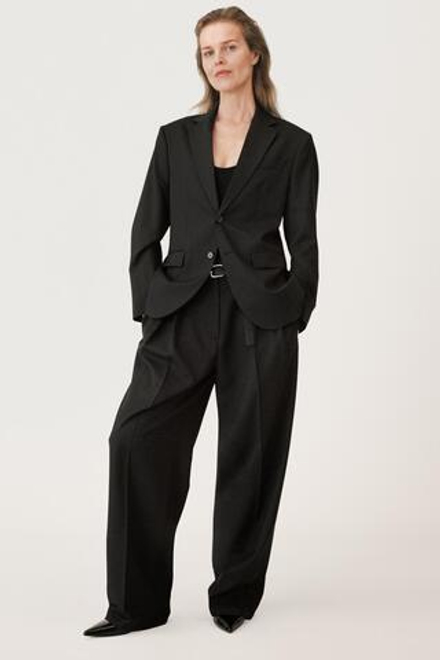 ZARA БРЮКИ ИЗ СМЕСОВОЙ ШЕРСТИ С И ЗАЩИПАМИ — 50TH ANNIVERSARY, ЧЕРНЫЙ