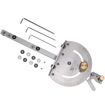 Упор угловой с транспортиром для пиления и фрезерования с шагом 1° и углом 22.5°, латунная рукоятка WOODWORK MIT-003