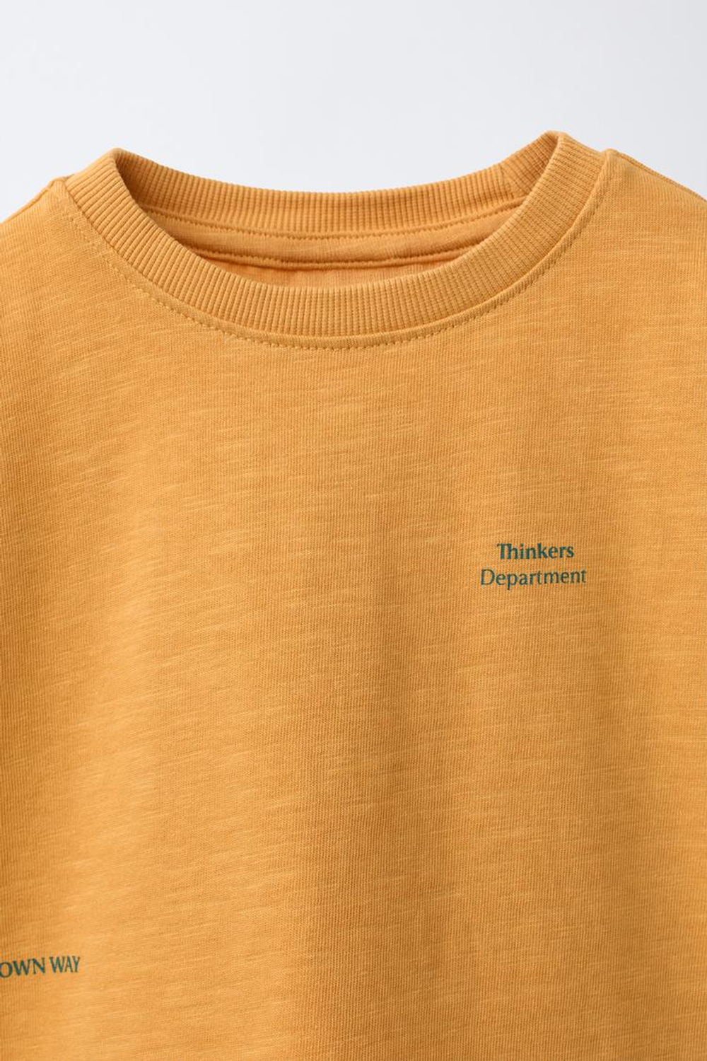 ZARA ФУТБОЛКА С НАДПИСЬЮ, ГОРЧИЧНЫЙ