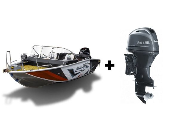 Комплект Алюминиевая лодка (катер) Mikatsu (Микатсу) 475 (Z43) Premium + мотор Yamaha F60FETL