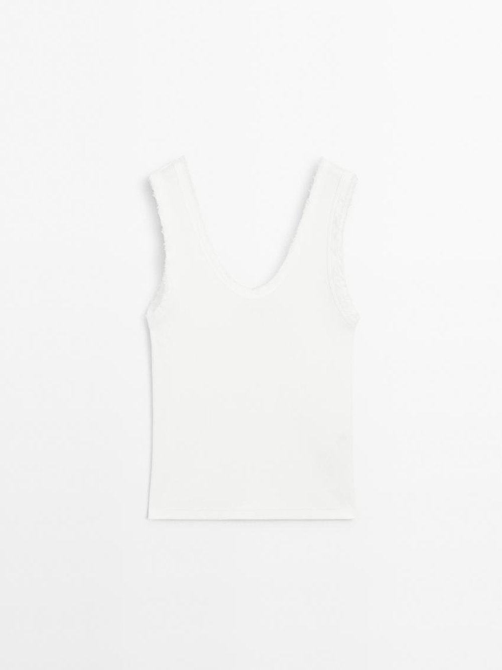 Massimo Dutti Топ из смесового хлопка, натуральный, кремовый