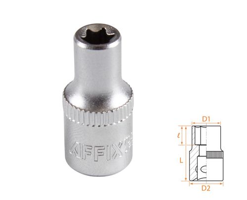 AFFIX (AF00023006) Головка торцевая TORX Е-стандарт 1/4", E6