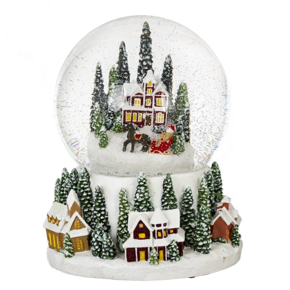 Фигурка декоративная "Рождество" в стекл шаре (свет, муз, вьюга, 3хAAA), D 15 см, L13 W14 H16 см