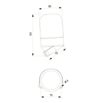 Светильник ЭРА НББ 02-60-002 для бани и сауны керамика/стекло наклонный IP54 E27 max 60Вт белый НПБ400
