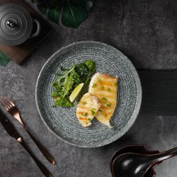 Тарелка с бортом 26,6 см h3 см глазурь Glossy Stone Untouched Taiga P.L. Proff Cuisine [1]