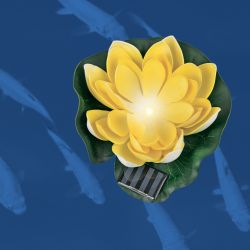 USL-S-827-PT060 YELLOW WATERLILY Садовый светильник на солнечной батарее Желтая кувшинка. Плавающий. 1 светодиода. Теплый белый свет. 1xААA Ni-Mh аккумулятор в-к. IP44. TM Uniel