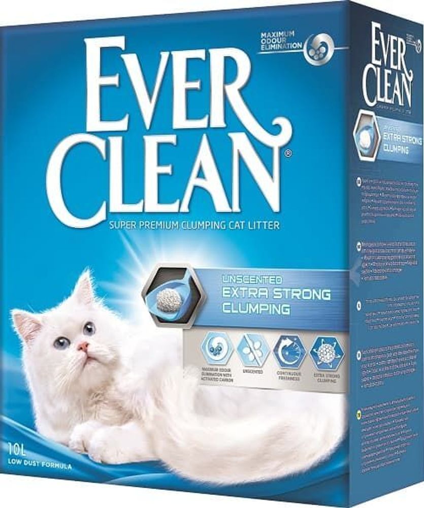 Ever Clean Extra Strength  Unscented - наполнитель комкующийся без ароматизатора 10 кг