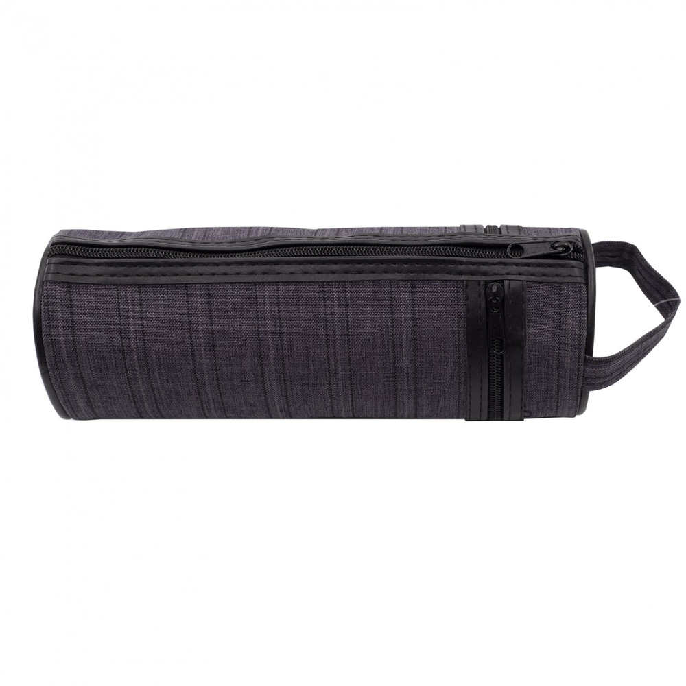 Пенал - тубус Alingar, ткань, 2 молнии, петля, 70 х 200 мм, "Джинс", ассорти (темно-серая джинсовая ткань)