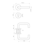 Комплект дверных ручек с накладками под цилиндр FR.DH57.0219 NE (DH-0219 NE) 9x140 мм, BL-24 черный