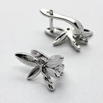 Ювелирные швензы с родиевым покрытием, размер 18*12 мм, цена за пару