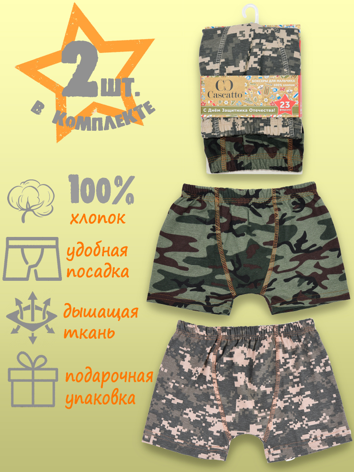 Трусы для мальчика боксеры набор (2шт.в уп.)