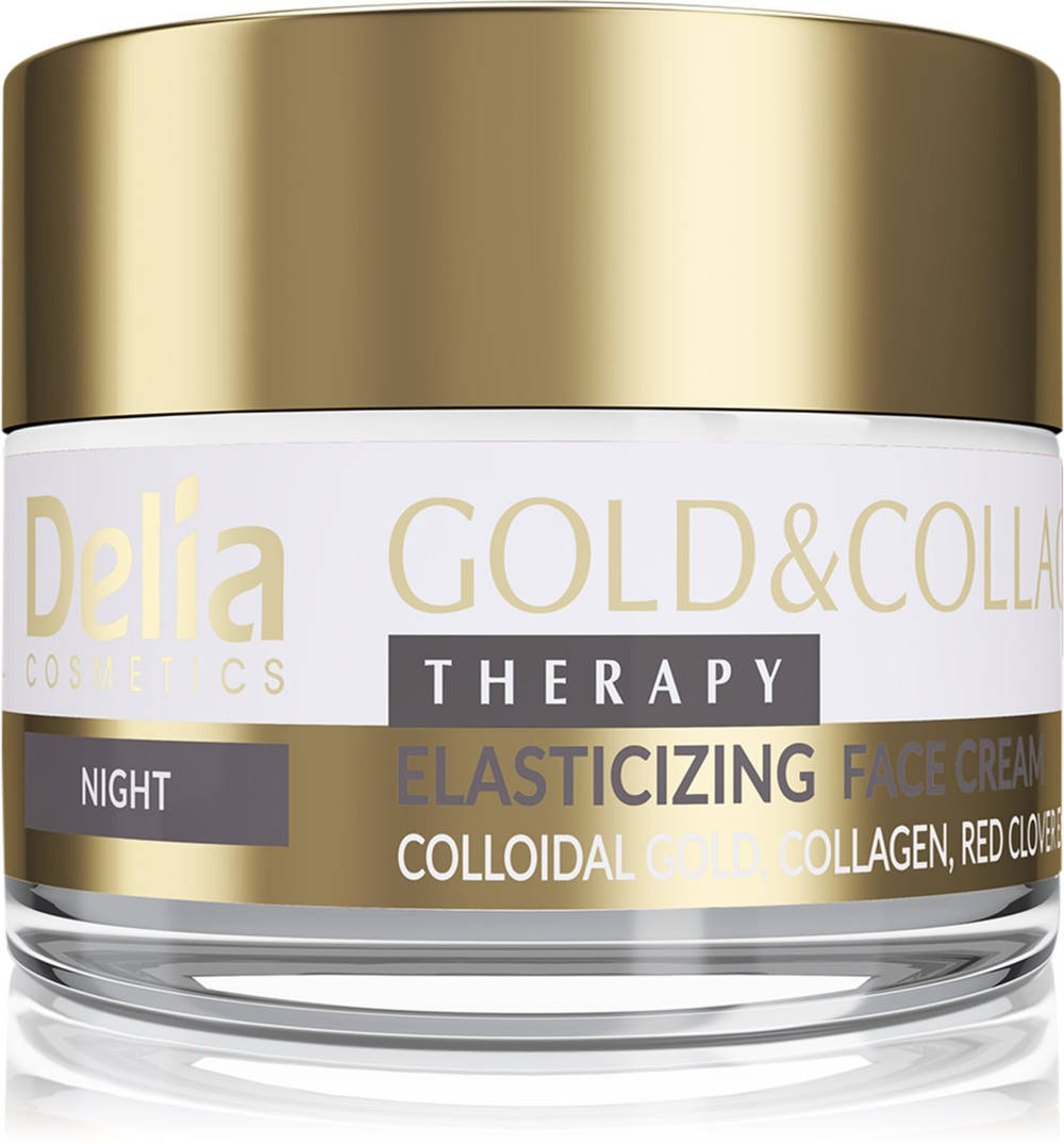 Delia Cosmetics Gold & Collagen Therapy - ночной крем повышает эластичность кожи /   50  ml  / GTIN 5906750802466