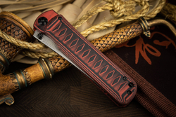 Складной нож Whisper AUS-10Co StoneWash Red, на подшипнике