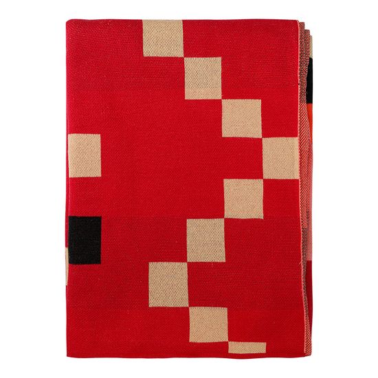 Плед из хлопка по мотивам башкирских орнаментов из коллекции cultural heritage, 130х180 см