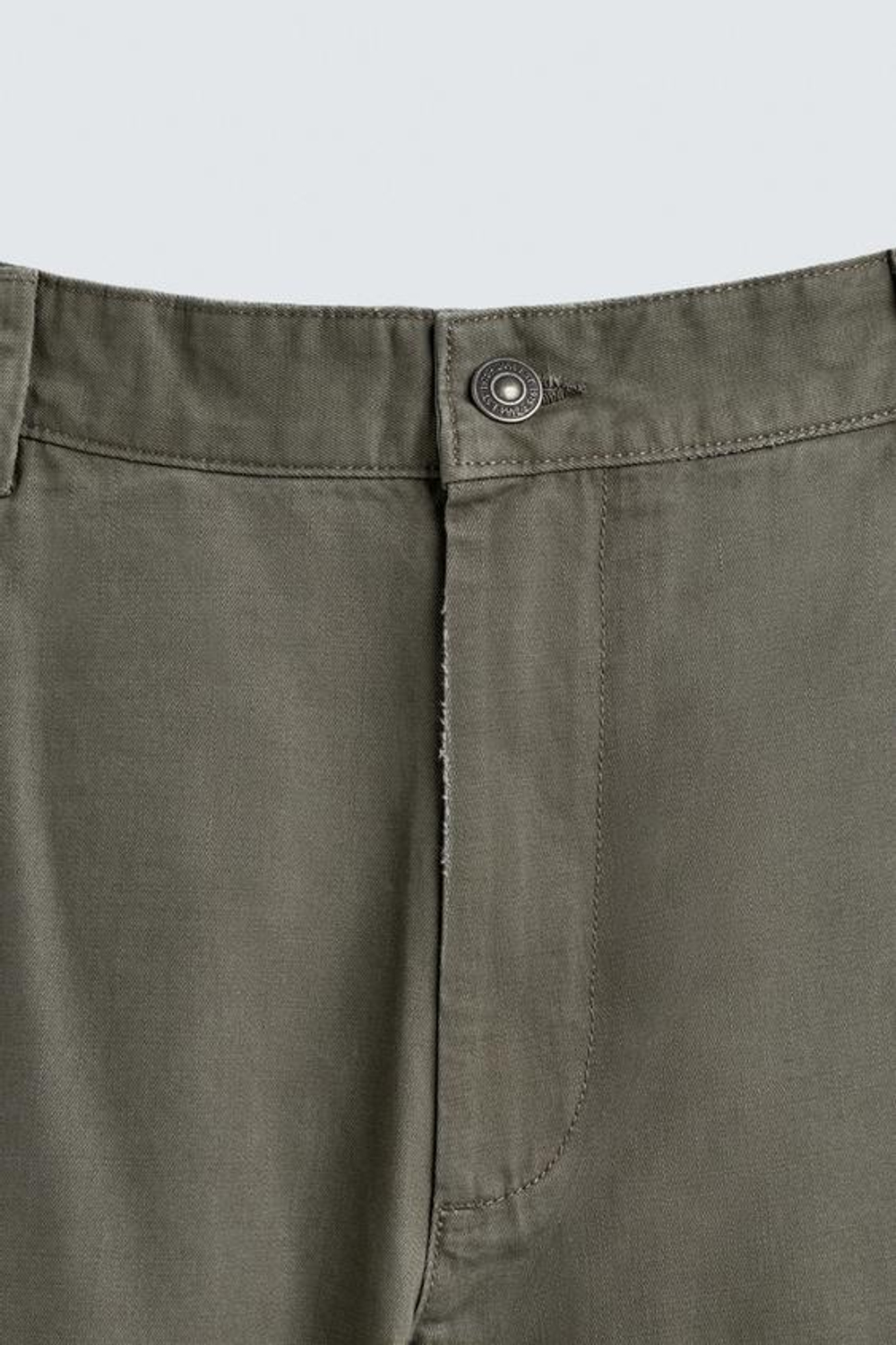 ZARA БРЮКИ CARROT FIT С ЭФФЕКТОМ ПОТЕРТОСТИ, ХАКИ