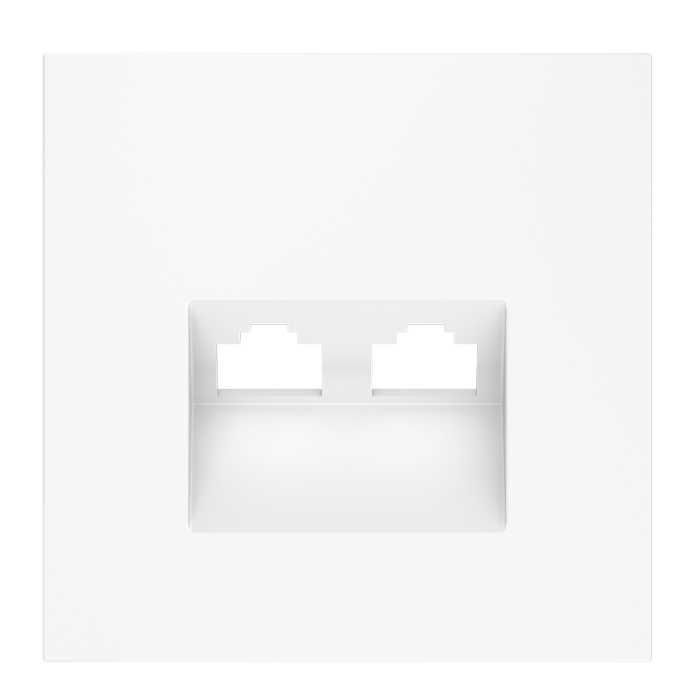 Накладка для розетки компьютерной двойной RJ45+RJ45 кат.6, S70 (белый матовый)