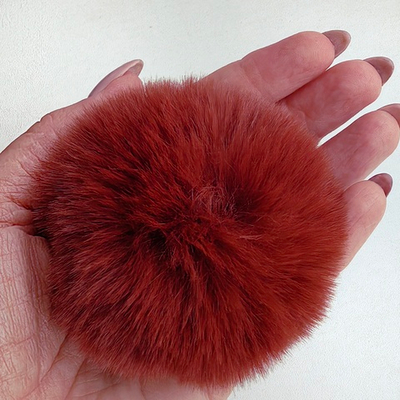 Помпон из искусственного меха "Красно-бурый" d=7 см