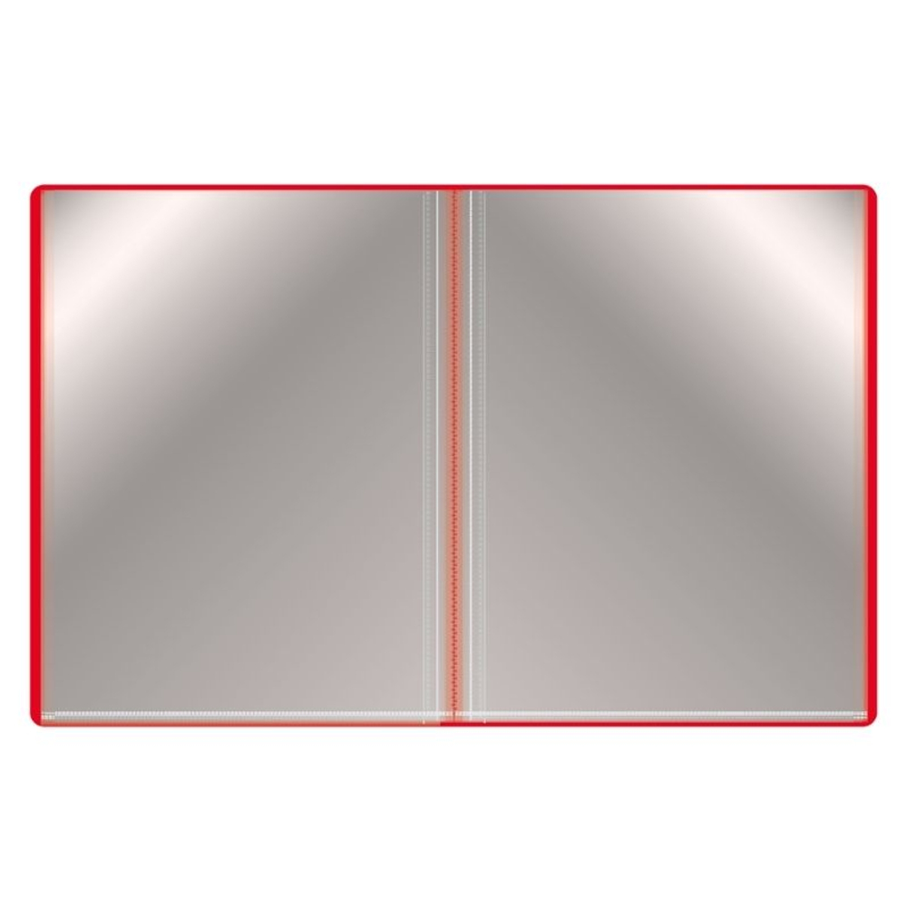 Папка с файлами Бюрократ на 40 вкладышей, 650 мкм, красная