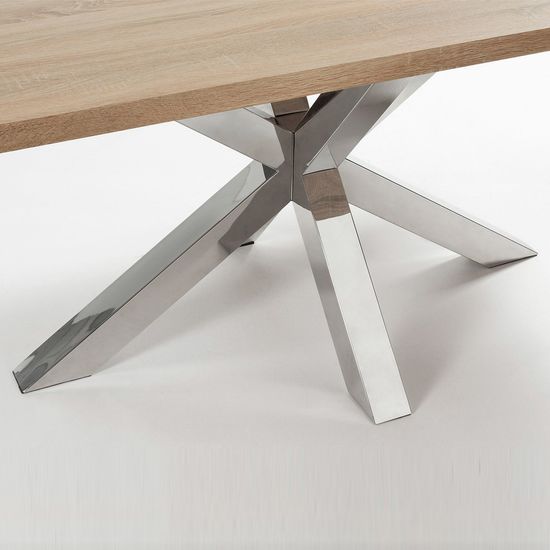 Стол обеденный Arya натуральный на хромированных ножках 200x100