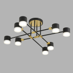 8307/8C COMFI LN26 237 золотой/черный, металл Светильник потолочный GX53 LED 8*7W 220V LENIANA